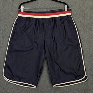 Gucci Swim Shorts Men XL 52 Navy Blue Bee Star Mesh Lined Trunks Italy Authentic